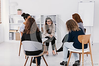 First meeting of Women`s issues support group meeting, group therapy concept Stock Photo