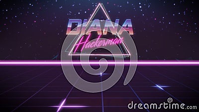 first name Diana in synthwave style Stock Photo