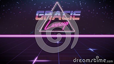 first name Gracie in synthwave style Stock Photo