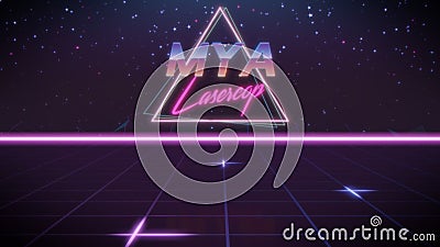 first name Mya in synthwave style Stock Photo