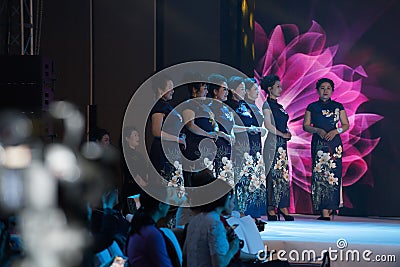 Contestant-Female cheongsam show Editorial Stock Photo