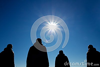 First north pole expedition statues in Oslo Editorial Stock Photo