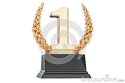 First place trophy cup, 3D rendering Stock Photo