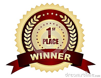 First place winner badge Stock Photo