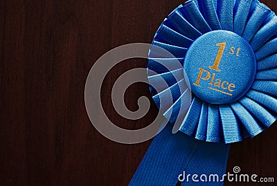 First place winners rosette Stock Photo