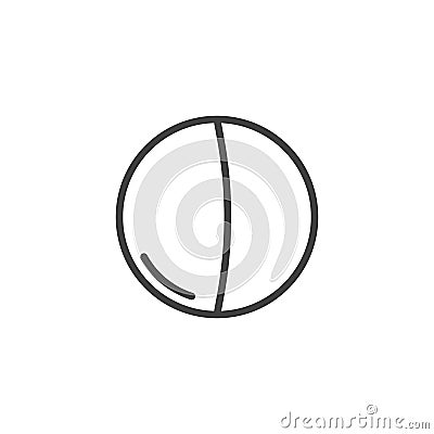 First quarter moon line icon Vector Illustration