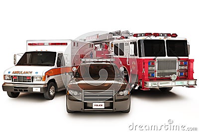 First responder vehicles Stock Photo