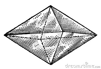 First Right Square Octahedron vintage illustration Vector Illustration