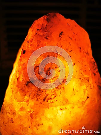 first salt rock lamp Stock Photo