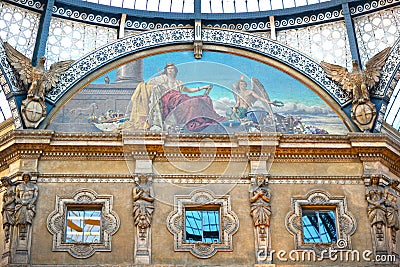 First shopping mall, Galleria Vittorio Emanuele II Stock Photo