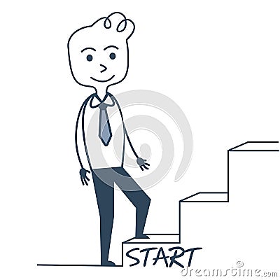 First step, start vector, positive vision Vector Illustration