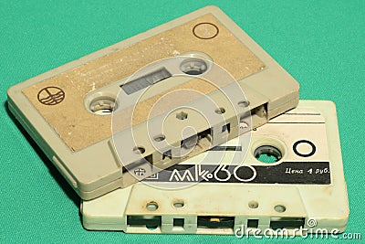 The first tapes released in the USSR in the seventies. Editorial Stock Photo