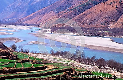 The first turn of Yangtze River, China Stock Photo