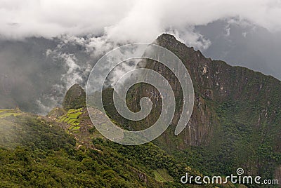 Machu Picchu Inca Trail Landscape, Peru Stock Photo