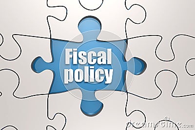 Fiscal policy word on jigsaw puzzle Stock Photo