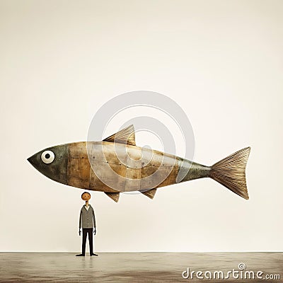 Fish Art By Jon Klassen - Full Body Illustrations Stock Photo
