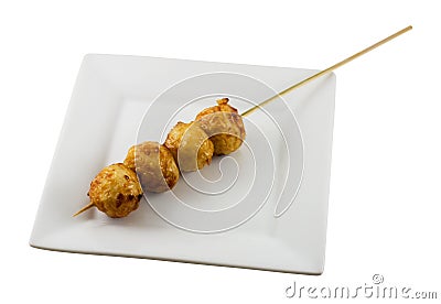 Fish Ball Skewer Stock Photo