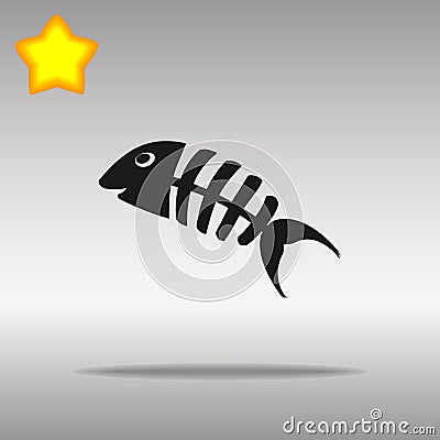Fish bone black Icon button logo symbol Vector Illustration