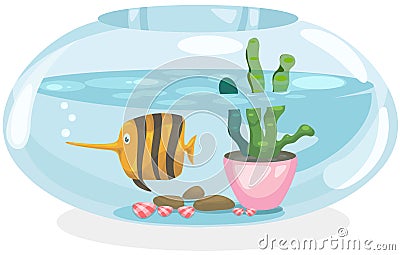 Fish bowl Vector Illustration