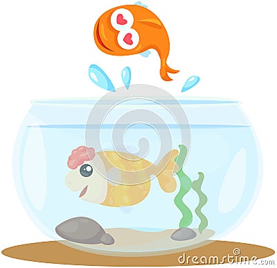 Fish bowl Vector Illustration