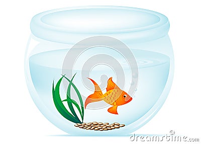 Fish Bowl Vector Illustration