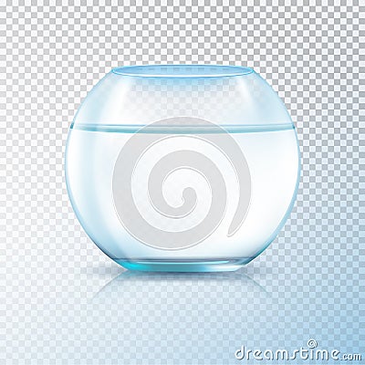 Fish Bowl Clear Water Transparent Vector Illustration