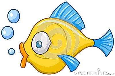 Fish with bubbles Vector Illustration