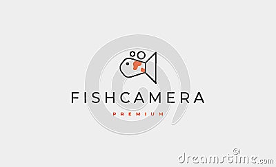 fish Camera Logo Design Vector Illustration Vector Illustration