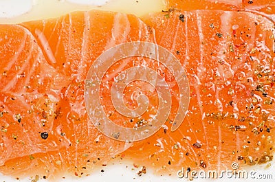 Fish Carpaccio with salad Stock Photo