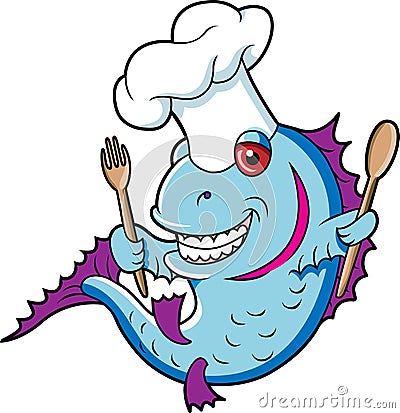 Fish Chef Vector Illustration