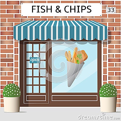 Fish and chips cafe Vector Illustration