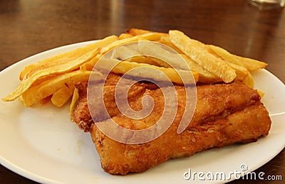 A delicious serving of Fish and Chips Stock Photo