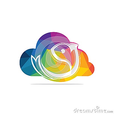 Fish cloud vector logo design. Vector Illustration