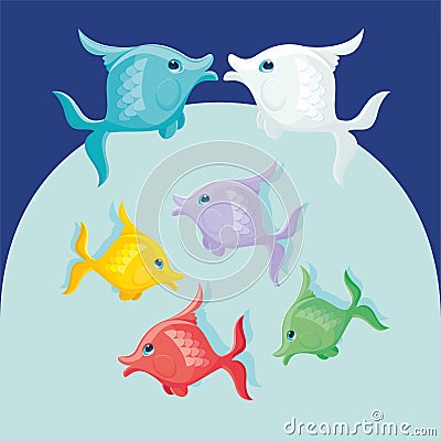 Fish colorful. Vector Illustration