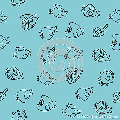 Fish concept icons pattern Vector Illustration