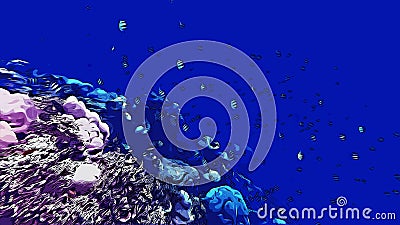 Fish and corals under sea, aquatic land scape Cartoon Illustration