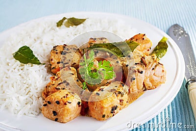 Fish Curry and Rice Stock Photo