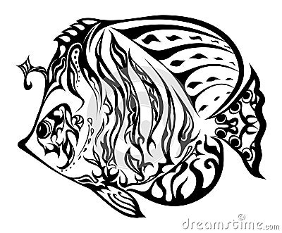 Fish in doodling style Vector Illustration