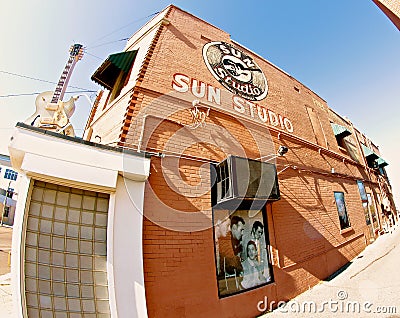 Sun Studio Fish Eye Image, Memphis Tennessee Editorial Stock Photo