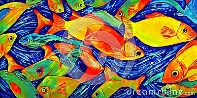 Fish Fantasia Exploring the Fish Universe in Digital Painting Stock Photo
