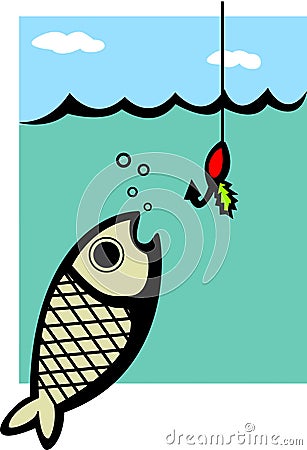 fish and fishing lure vector illustration Vector Illustration