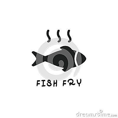 fish fry vector icon logo flat isolated illustration Vector Illustration