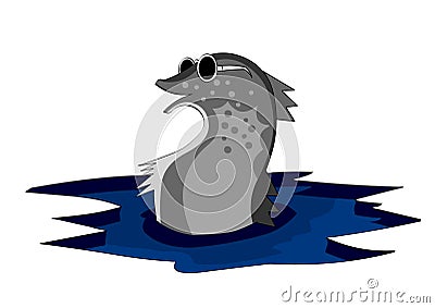 Fish with glasses Vector Illustration