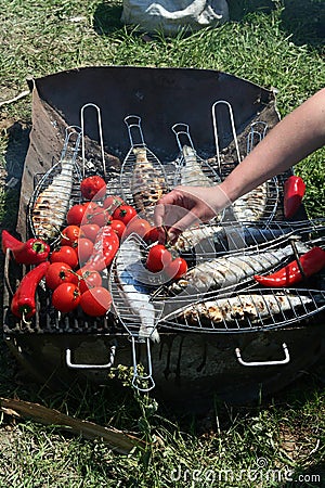 Fish grill Stock Photo
