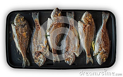 Fish on a grill Stock Photo