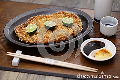 fish ground meat cutlet, Japanese cuisine Stock Photo