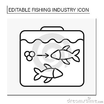 Fish hatchery line icon Vector Illustration