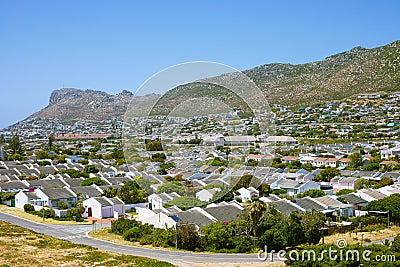 Fish Hoek residential neighborhood, a small sleepy holiday destination in Cape Town Stock Photo