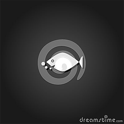 Fish icon flat. Cartoon Illustration