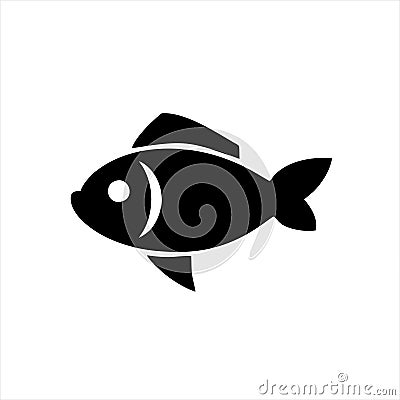 Fish icon isolated on white background. Fish icon in trendy design style. Vector Illustration